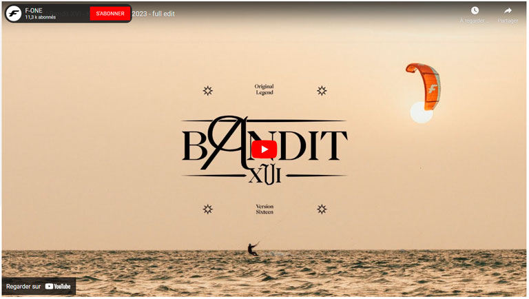 Vidéo de la Bandit XVI de chez F-One